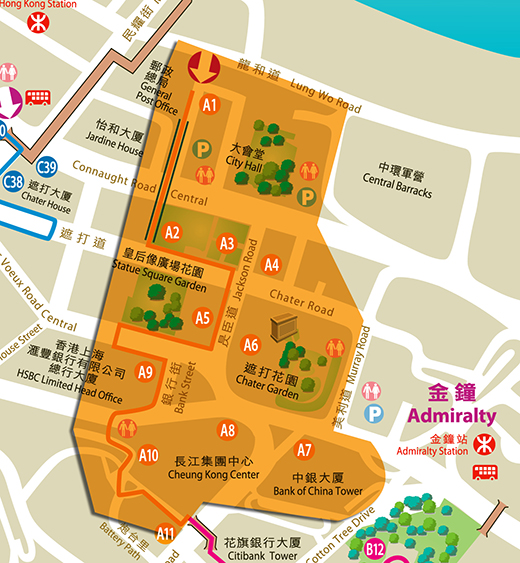 Map of Central Route Section A